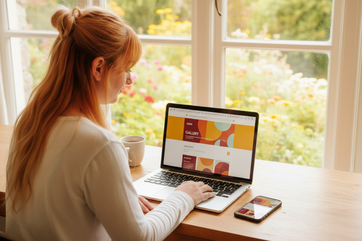 Göntér Eszter webdesigner weblap és webshop készítésen dolgozik otthon, bohém webdesign.